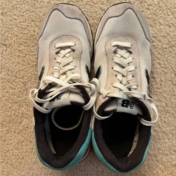 New Balance 515, women's 9.5B, white/gray/teal/red - Picture 2 of 9